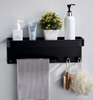 Wall Mounted Bathroom Shelf with Towel Bar Aluminum kitchen and bathroom shelf Holder